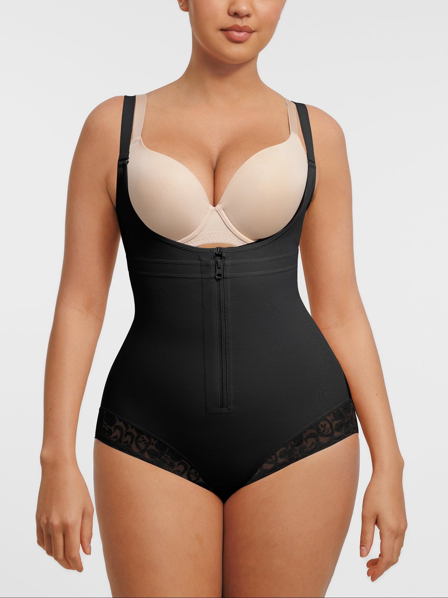 Wholesale U-shaped Bust Lifting Front Zipper Lace Shapewear