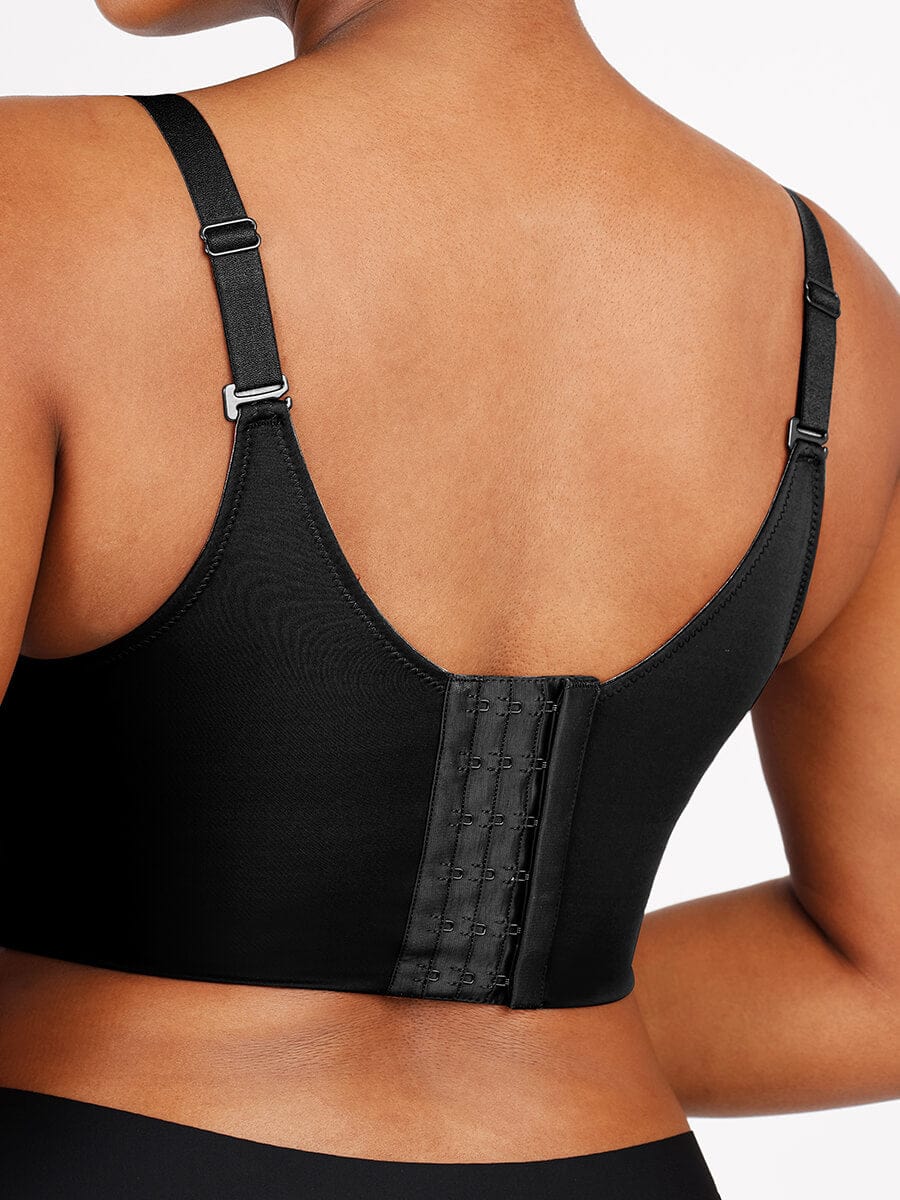 Wholesale Black Underwire Push-Up Sculpting Uplift Hide Back Fat Full Coverage Bra