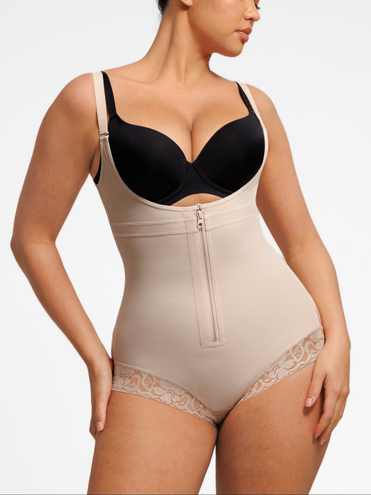 Wholesale U-shaped Bust Lifting Front Zipper Lace Shapewear